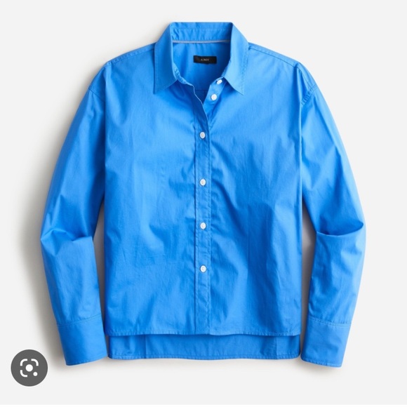 J. Crew Tops - NWT J. Crew Relaxed-fit cropped cotton poplin shirt Size 4